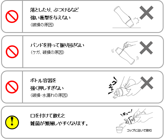 ガイアライトボトル 使用上の注意
